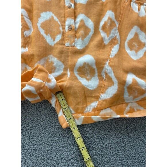 Radnik Romper Women Orange White Geometric Print Vacay Summer City Sz M ? New - Picture 6 of 10